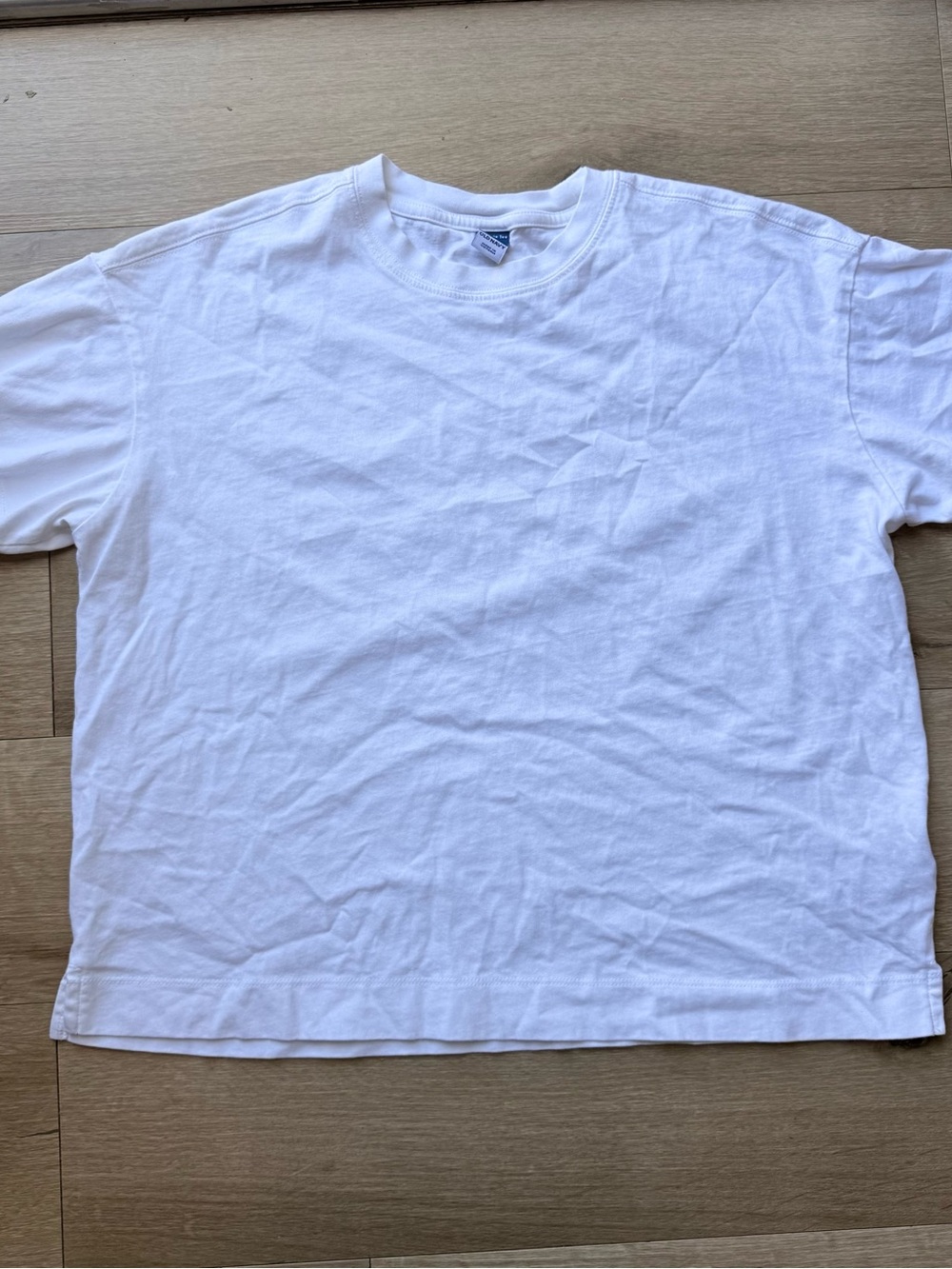Old Navy Vintage Tee White Boxy Cropped T-Shirt 100% Cotton Minimalist